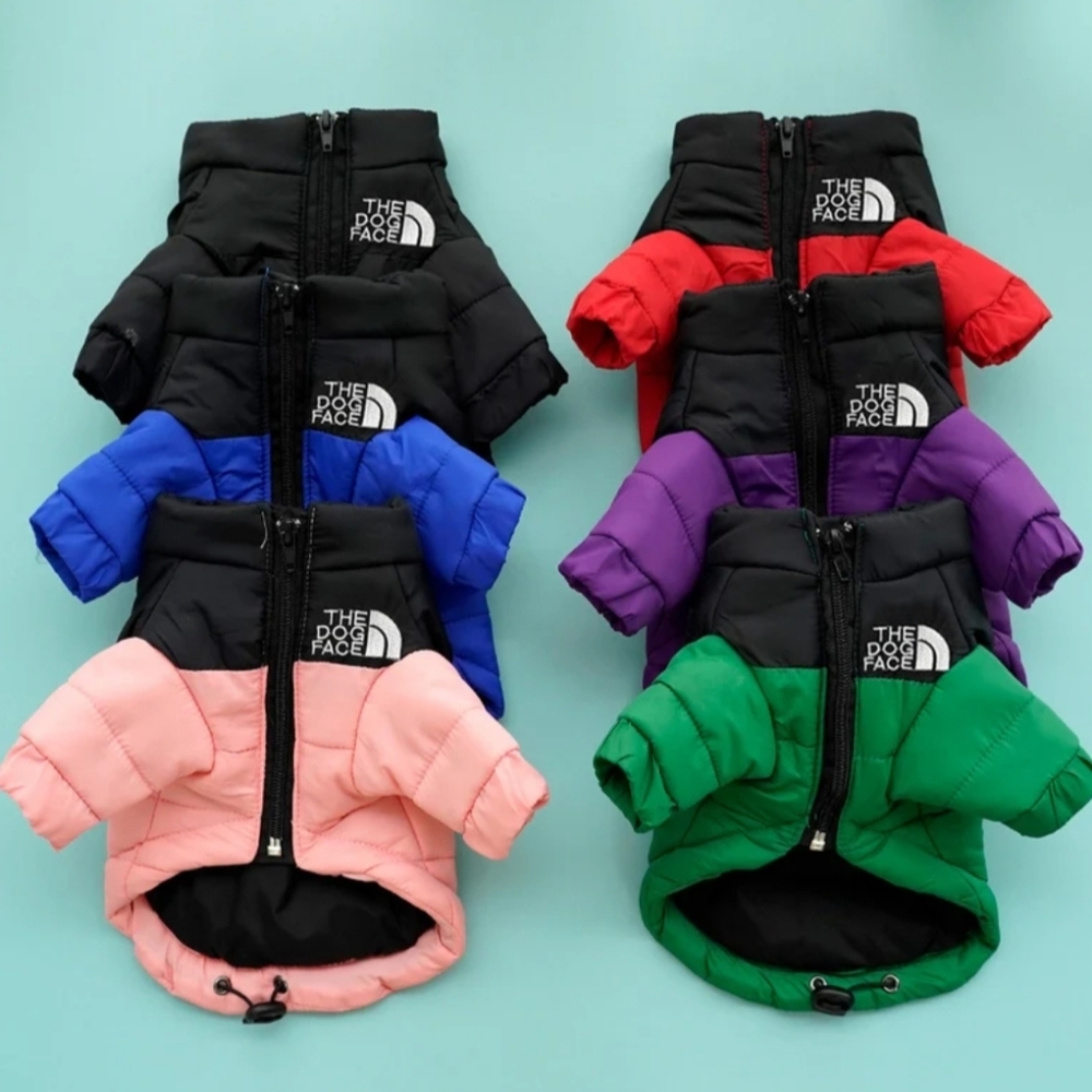 Color Matching (For Cats Or Dogs) Big Dog Cotton-Padded Coat -Blue and Black NEW - Picture 2 of 4